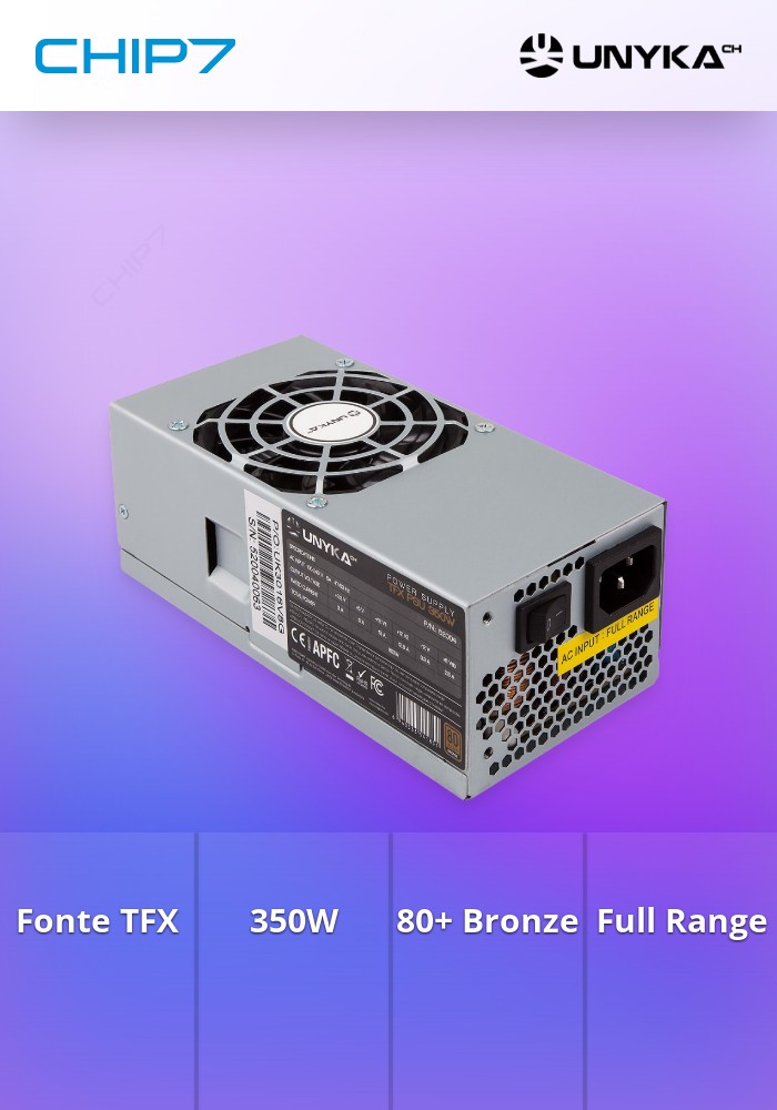 Fonte de Alimentação TFX 350W 80+ Bronce, FULL RANGE