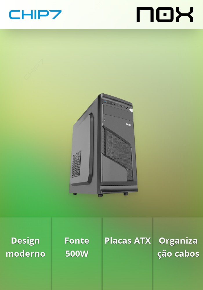 Nox Lite 020 + 500W - Caixa ATX c/ fonte de alimentação