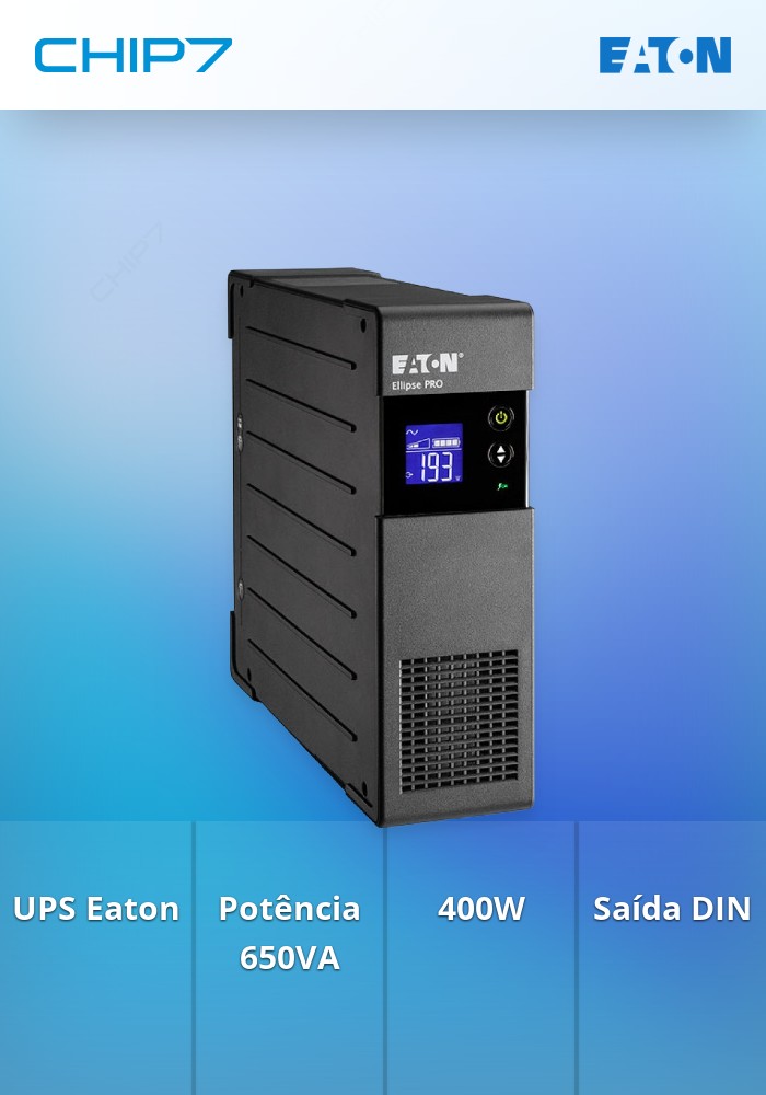 UPS Eaton Ellipse PRO 650 DIN - Potência 650VA / 400W