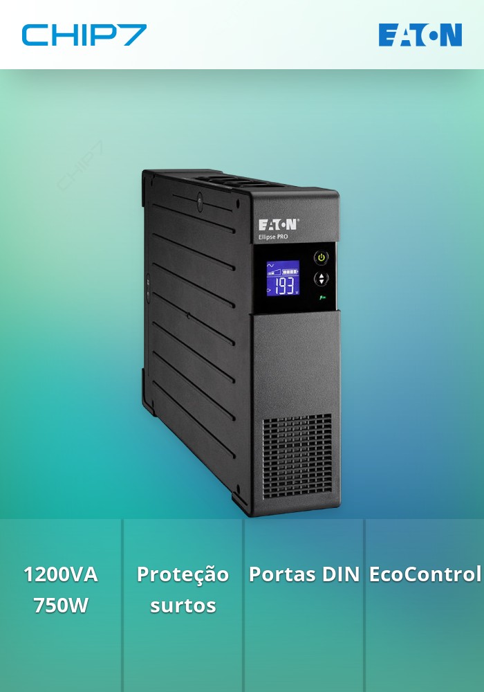 UPS Eaton Ellipse PRO 1200 DIN - Potência 1200VA / 750W