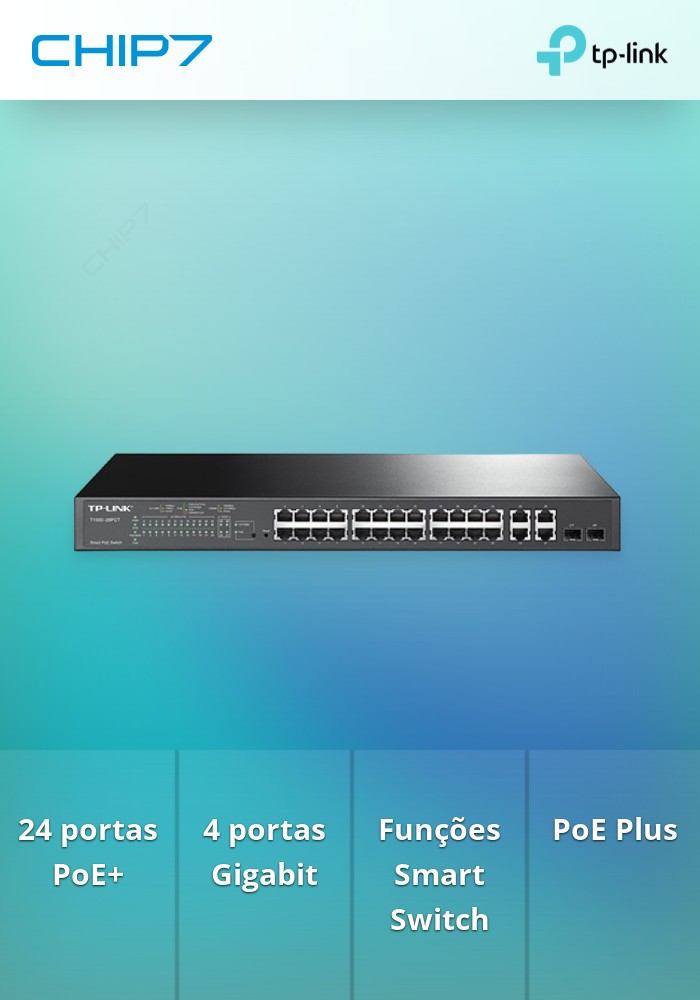 JetStream 24-Port 10/100 Mbps + 4-Port Gigabit Smart Switch with 24-Port PoE+