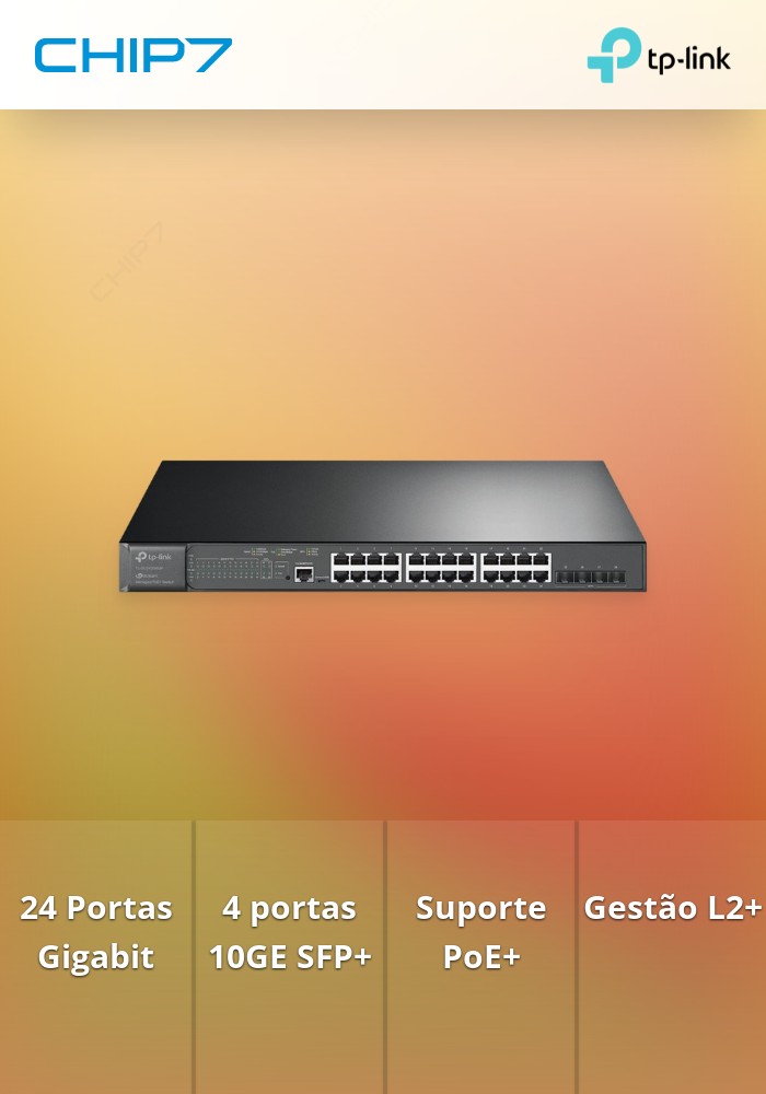 JetStream 24-Port Gigabit and 4-Port 10GE SFP+ L2+ Managed Switch with 24-Port PoE+
