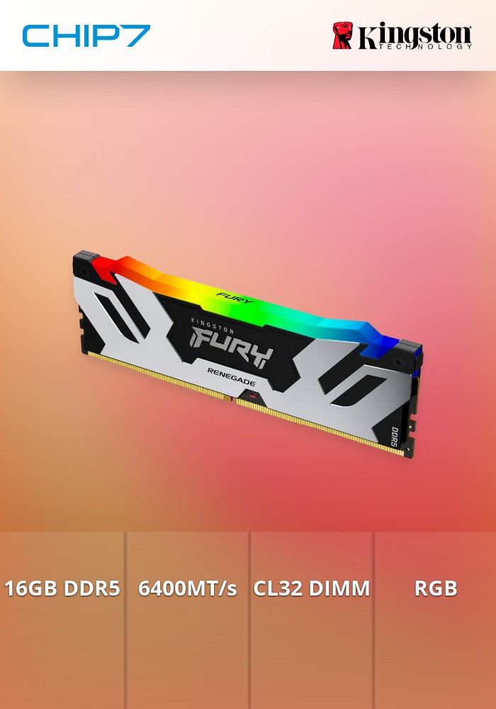 16GB 6400MT/s DDR5 CL32 DIMM FURY Renegade RGB