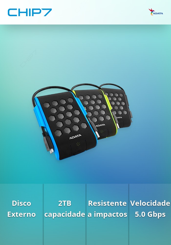 HDD EXTERNO 2.5P ADATA 2TB USB3.1 AHD720-2TU31-CBK - PRETO