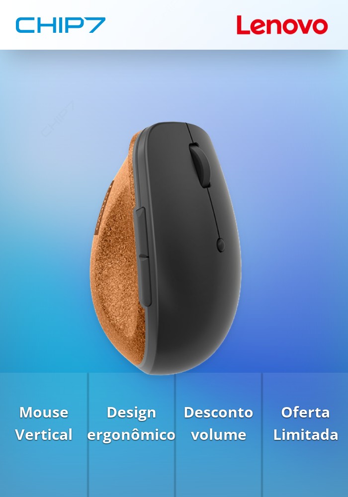 Lenovo Go Wireless Vertical Mouse  - Quanto mais comprar, maior é o desconto ! - válido p/ unidades faturadas até 29 de março ou fim de stock