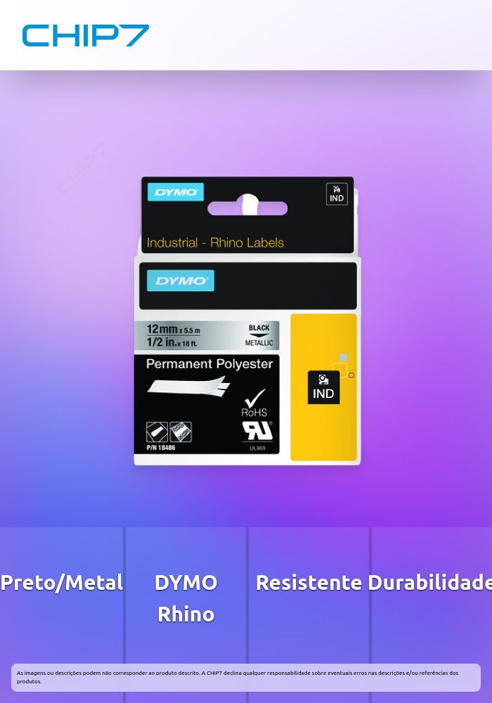 DYMO 18486 etiquetadora Preto sobre metálico