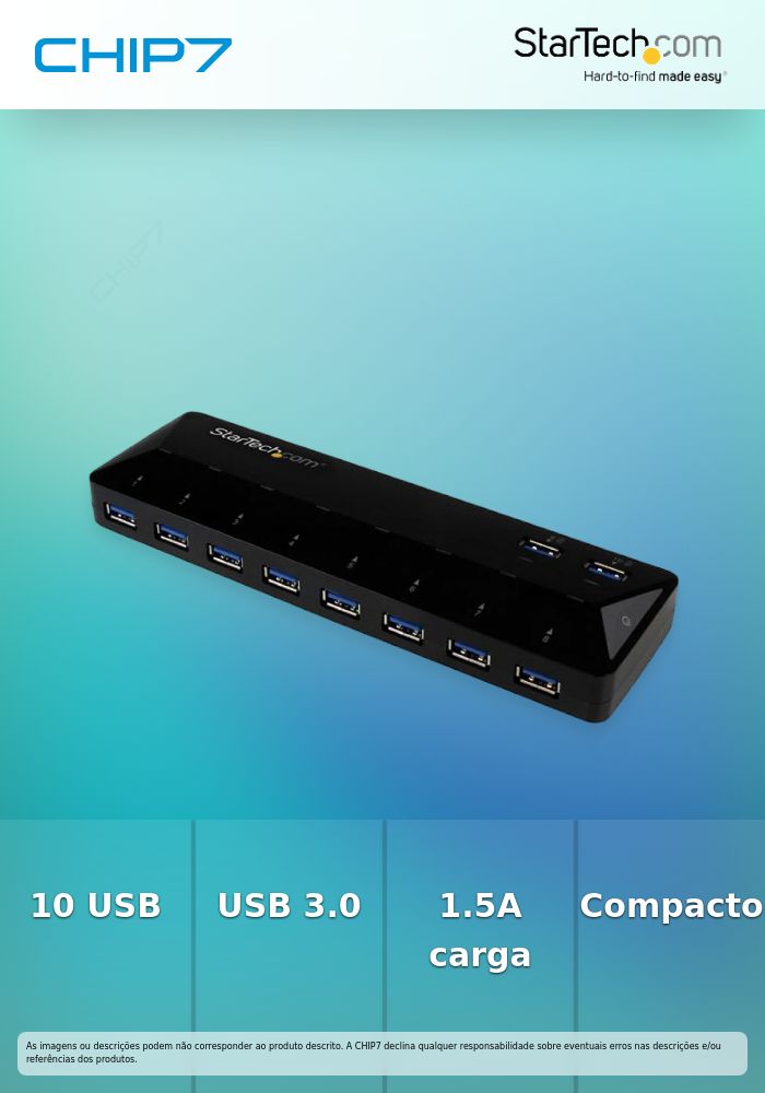 HUB USB 3.0 10 PUERTOS 2X 1 5A