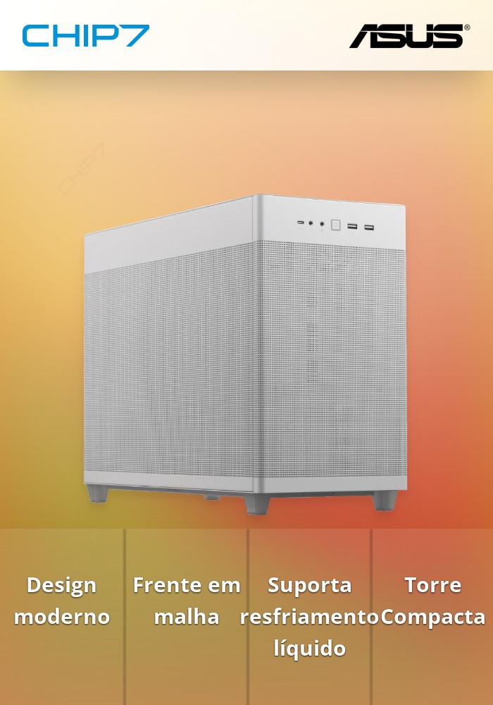Caixa Small Tower AP201 ASUS PRIME CASE MESH WHITE EDITION
