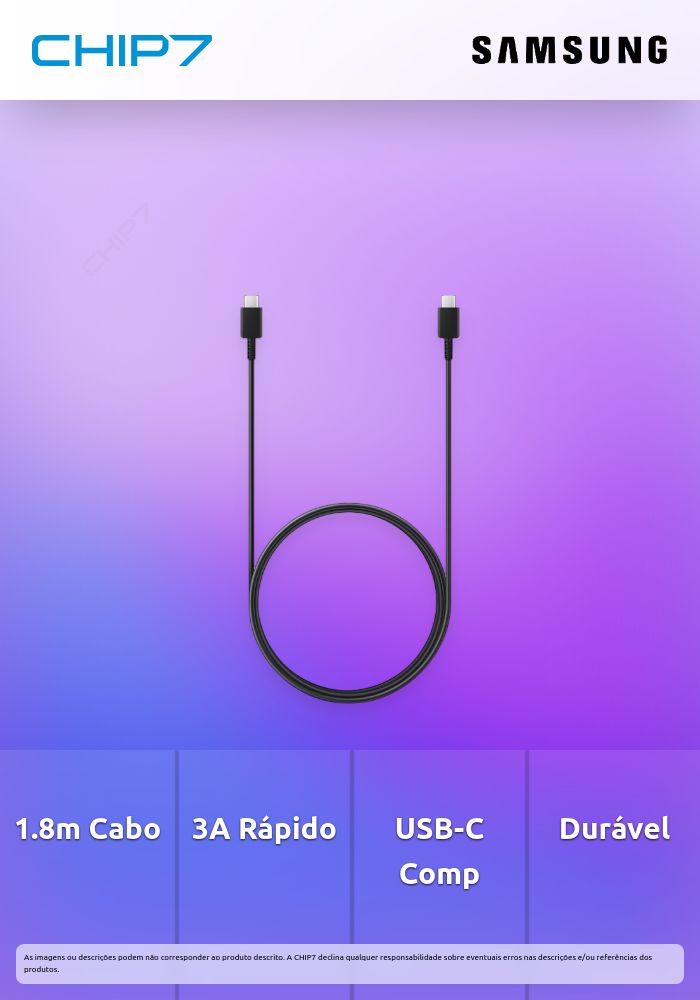 CABLE 1.8M 3A BLACK USB-C-USB-C