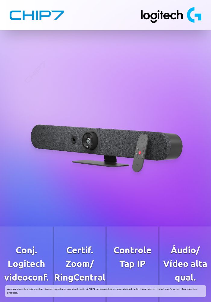 Conjunto para videoconferência Logitech - Logitech Tap IP + Logitech Rally Bar Mini - Certificação Zoom / RingCentral