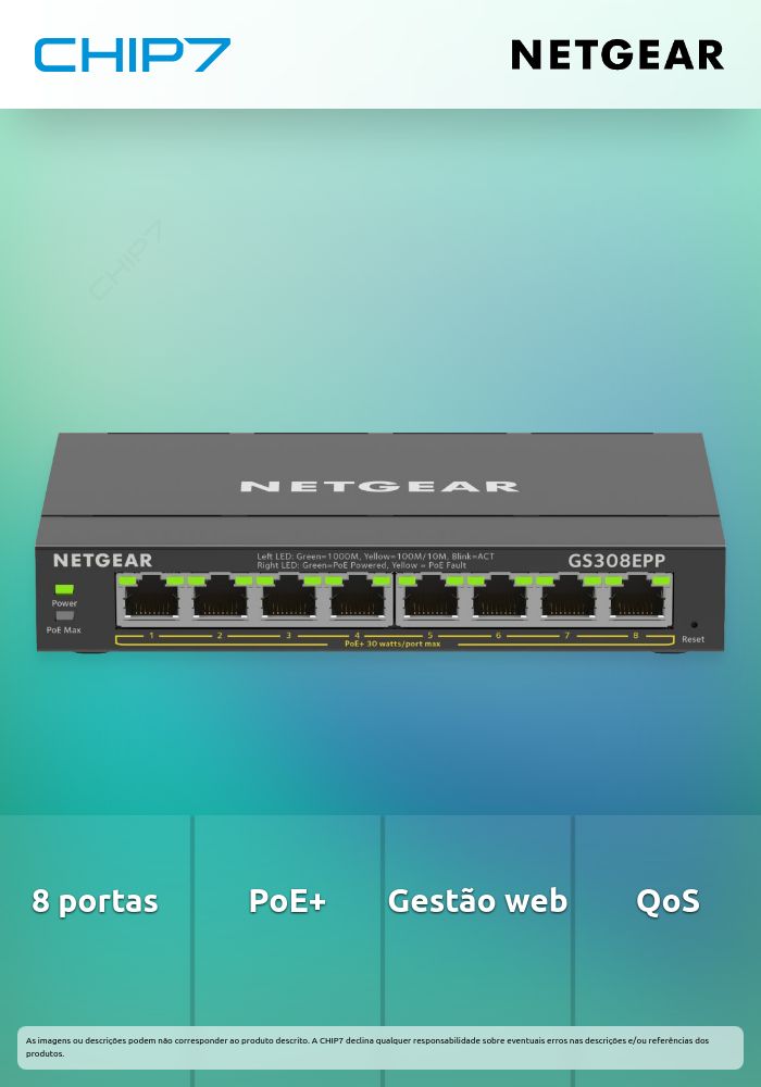 8-Port Gigabit Ethernet High-Power PoE+ Plus Switch (GS308EPP)