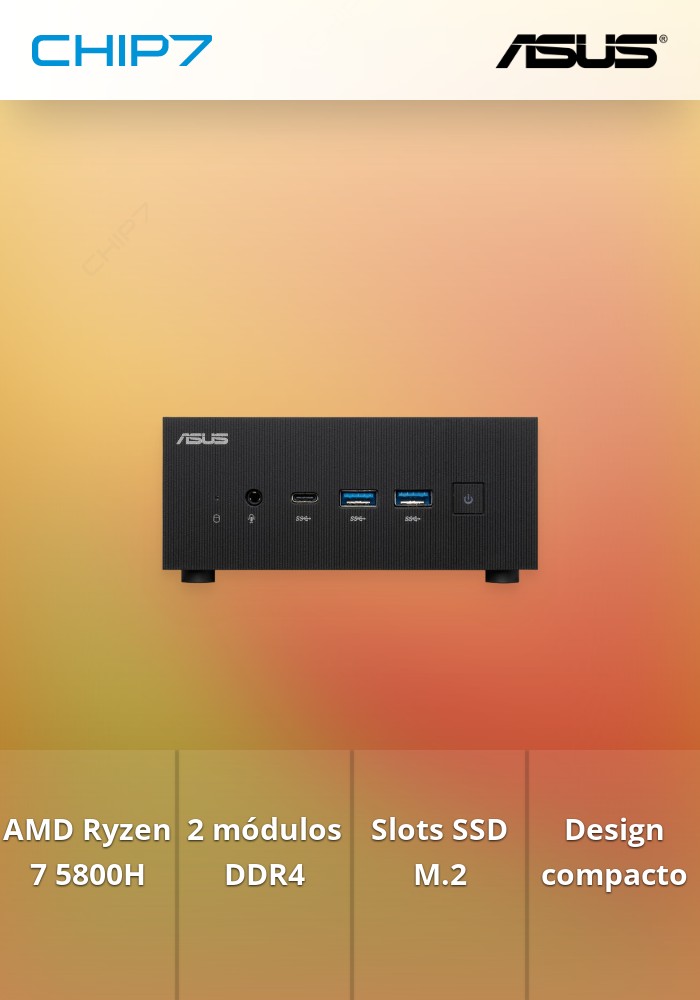 Mini PC ASUS Barebone - AMD Ryzen 7 5800H / 2xDDR4-SSD M.2 - PN52-BBR556HD Powered by ASUS