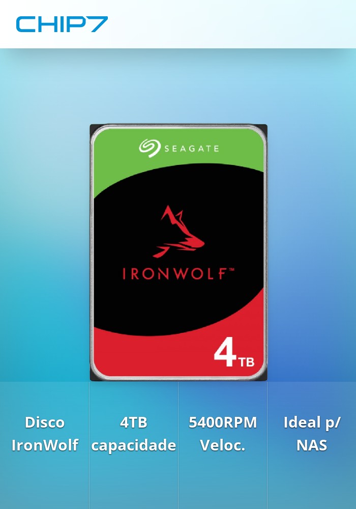 Disco Seagate IronWolf 4TB 5400rpm 256MB SATA III