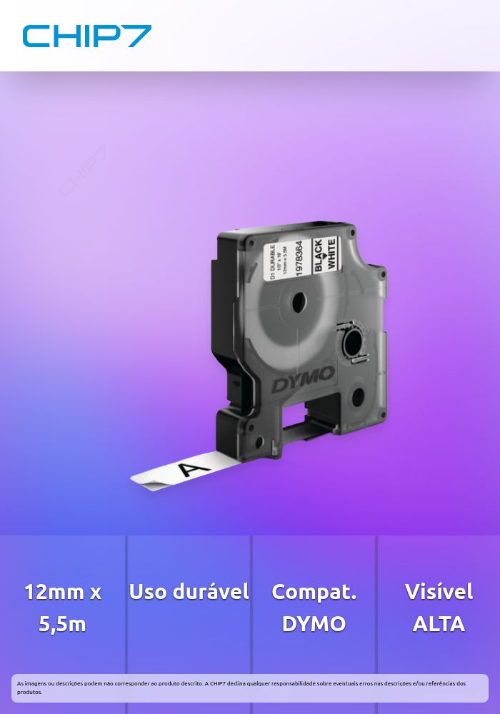 D1 DURABLE 12MM X 5 5 M NEG/BLA