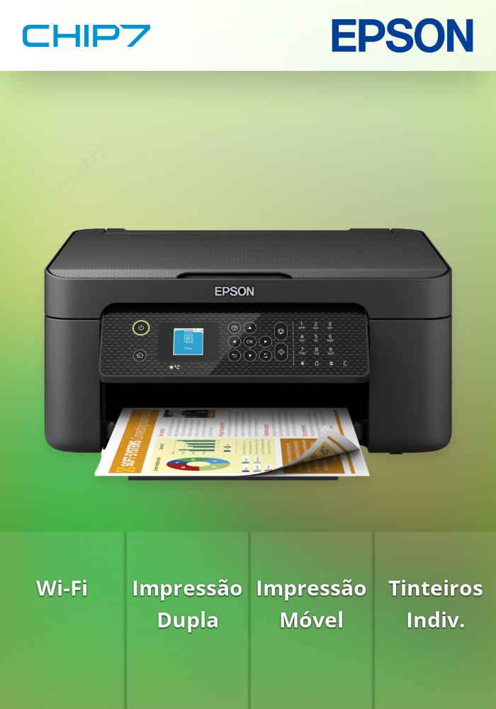 Impressora Epson Multifunções Cores Wireless WorkForce WF-2910DWF (A4)