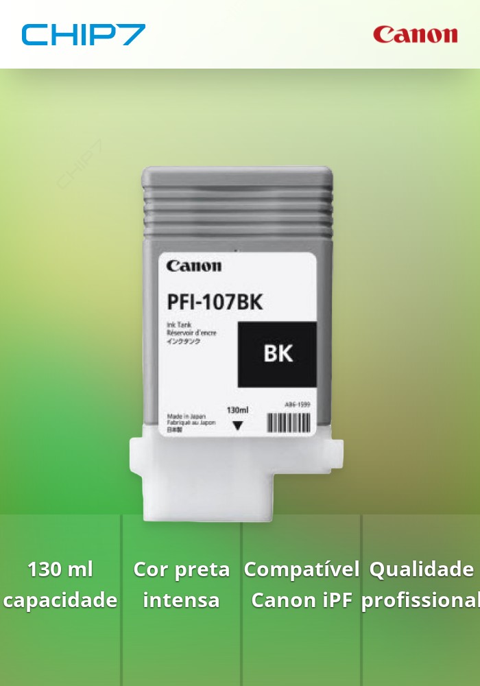 Tinteiro PFI-107 de 130 ml BK (black)