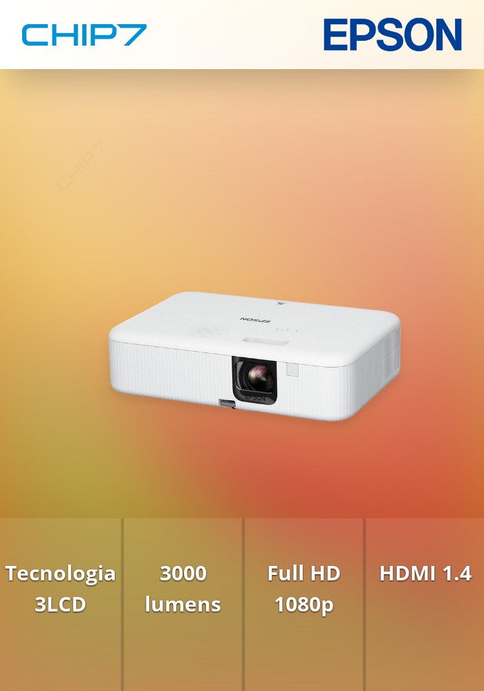 CO-FH02 - Smart Full HD Tecnologia 3LCD, Obturador de cristais líquidos RGB, 3.000 lumen- 2.000 lumen (economia), Resolução 1080p, 16:9, HDMI 1.4, USB 2.0-A, USB 2.0