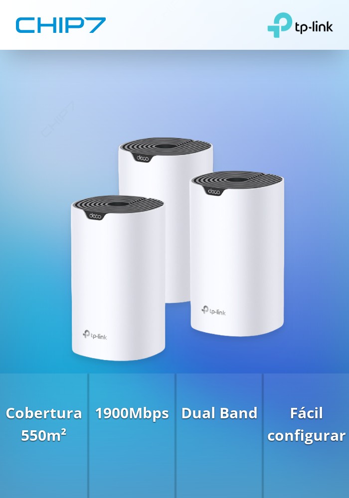 Router TP-Link AC1900 Whole-Home Mesh Wi-Fi, 300Mbps at 2.4GHz + 867Mbps at 5GHz - Deco S7(3-pack)