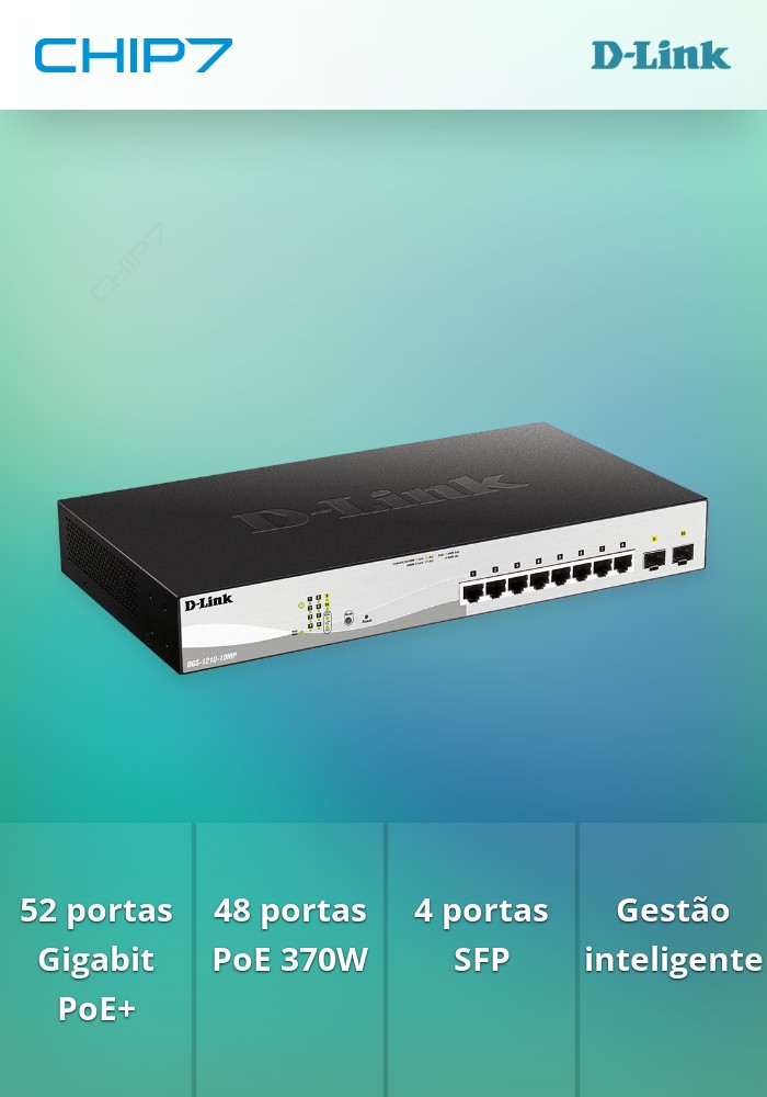 52-Port Gigabit PoE+ Smart Switch (48p PoE) incl. 4-port SFP combo. (370W) budget