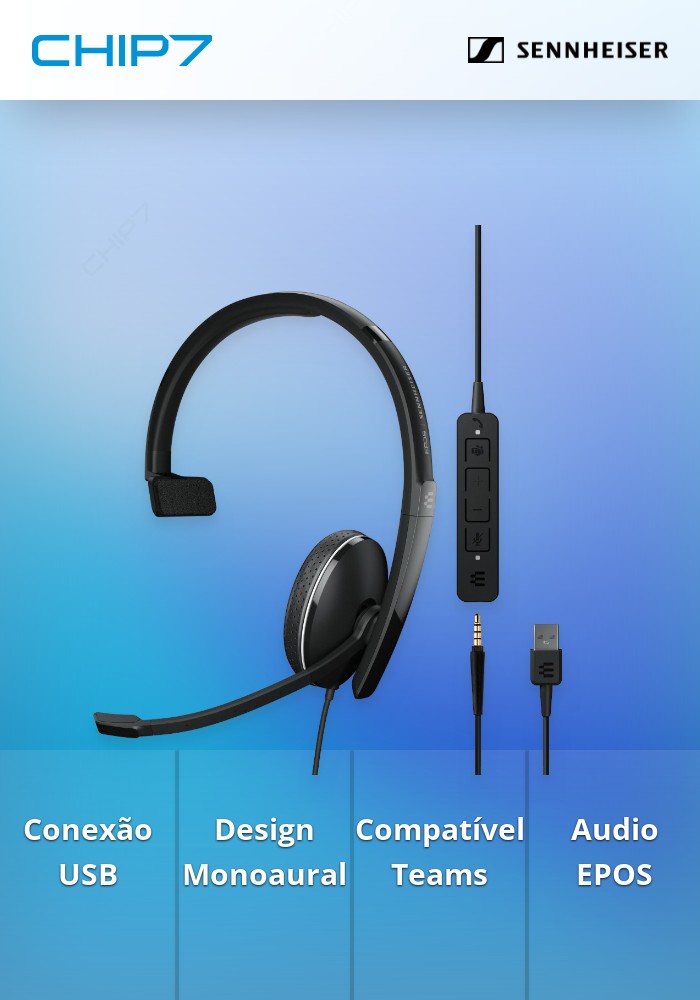 Auscultadores Headset EPOS SENNHEISER ADAPT 135T USB II Mono Black