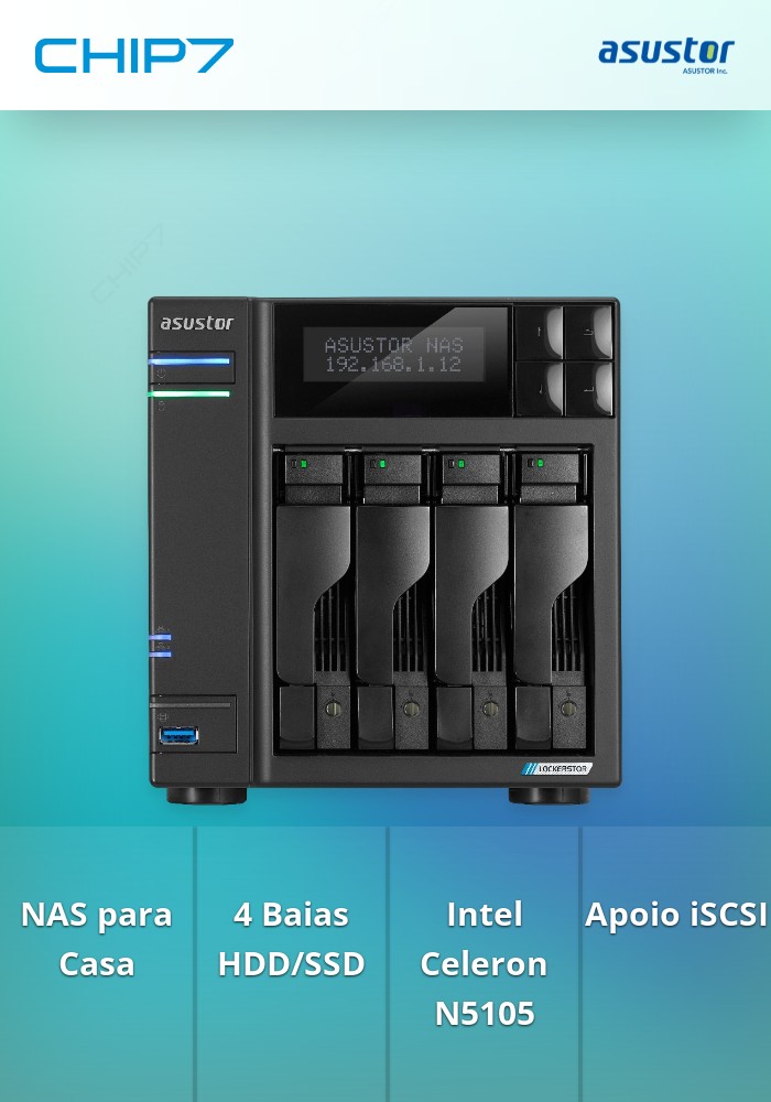 NAS ASUSTOR AS6704T LOCKERSTOR 4 Gen 2 4 Baías