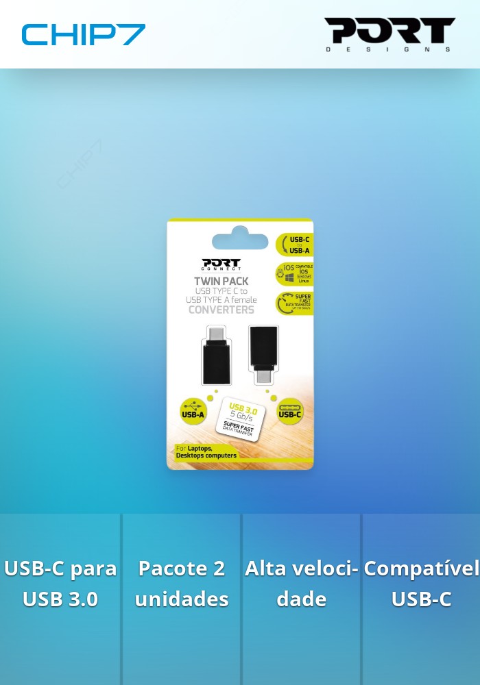PORT ADAPTADOR DONGLE USB-C PARA USB 3.0 PACK X2