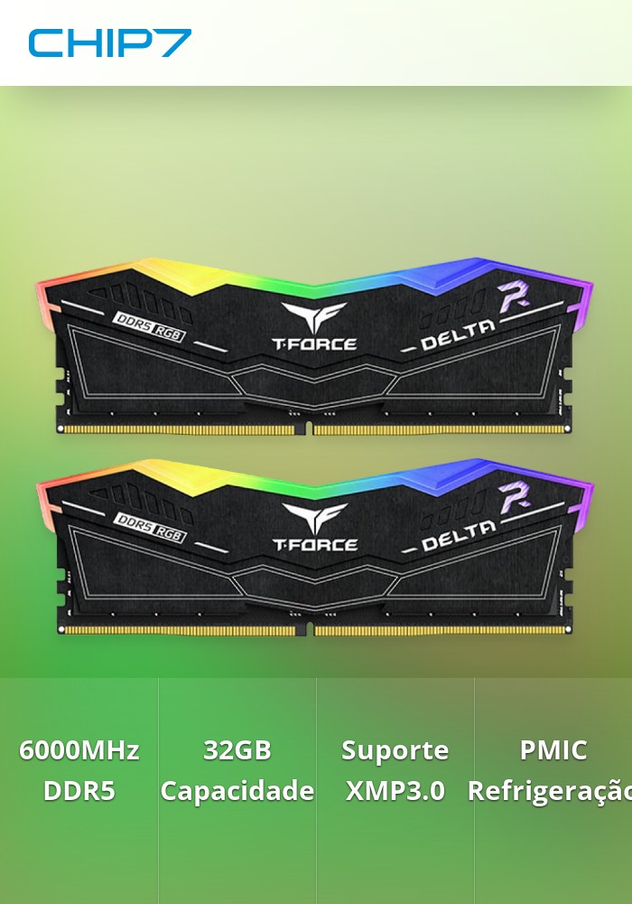 Team Group Kit 32GB (2 x 16GB) DDR5 6000MHz Delta RGB Preto CL30