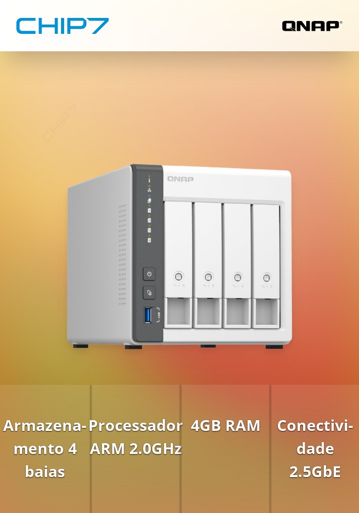 NAS QNAP 4-Bay ARM Quad 2.0GHz/4GB/1x2.5GbE+1xGbE/USB/Tower