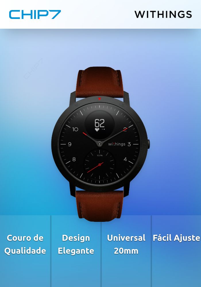 Withings - Pulseira cabedal 20mm (brown/slate grey)