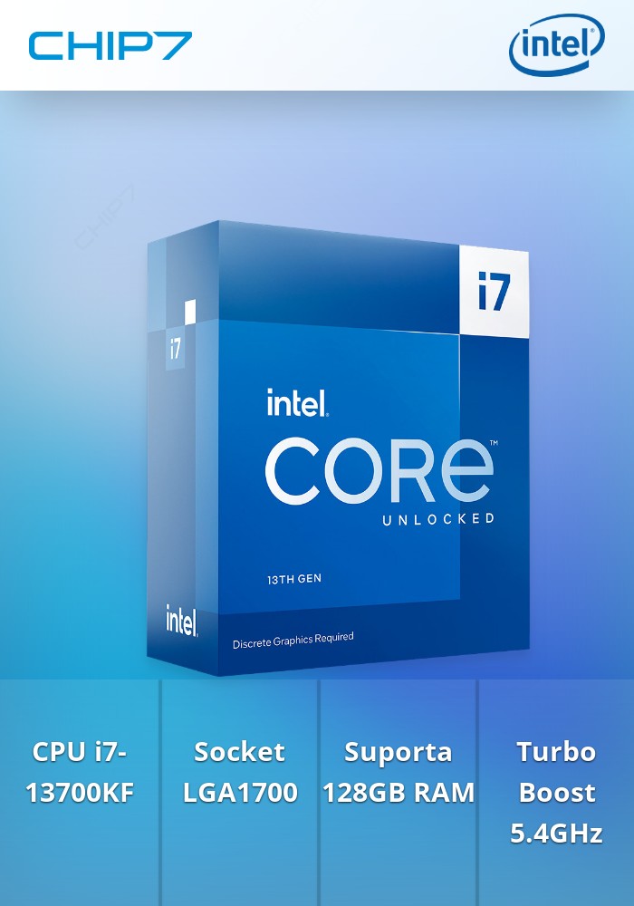 Processador Intel I7 13700KF 16 Cores 3.40 GHz LGA1700 13ª Geração - Sem Gráfica