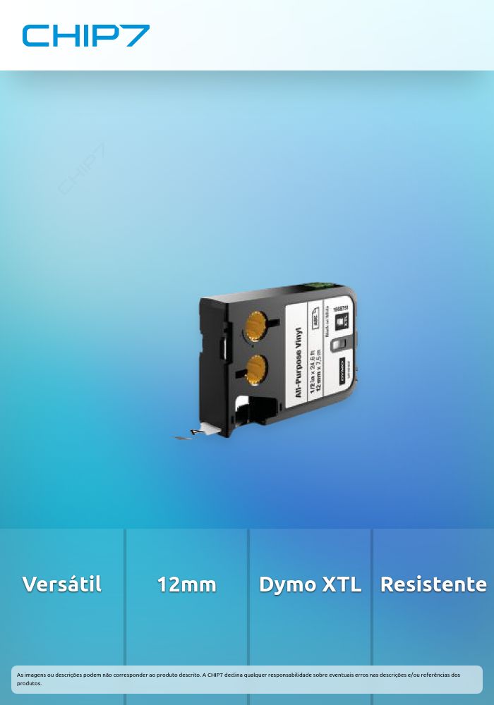 Dymo Fita XTL Vinil Multiusos Interiores e Exteriores 12MM