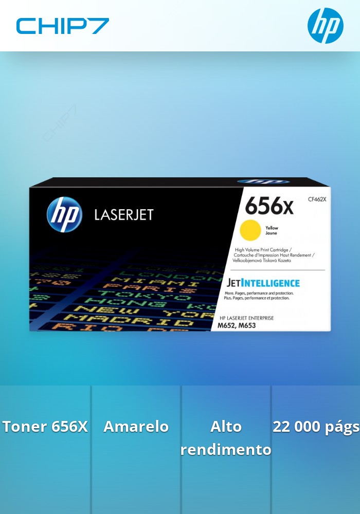 HP 656X High Yield Yellow Original LaserJet Toner Cartridge (CF462X)