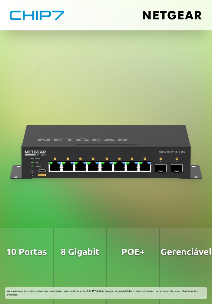 Switch Netgear GSM4210PX-100EUS 10PT M4250-8G2XF-POE+ Managed Switch - GSM4210PX-100EUS
