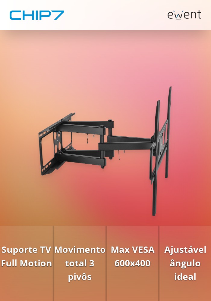 Suporte de Parede TV Full Motion , 3 pivot, 37