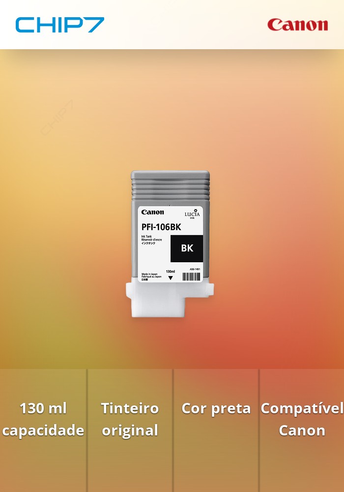 Tinteiro PFI-106 de 130 ml BK (black)