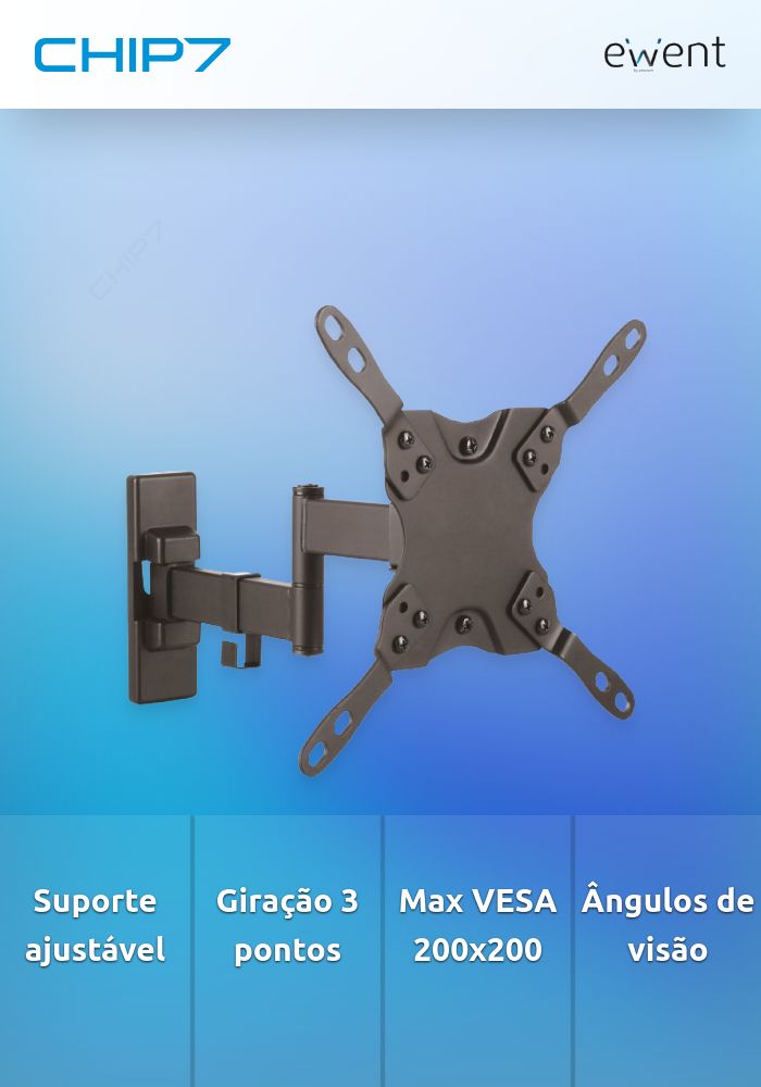 Suporte de Parede TV Easy Turn M, 3 pivot, 13 - 42