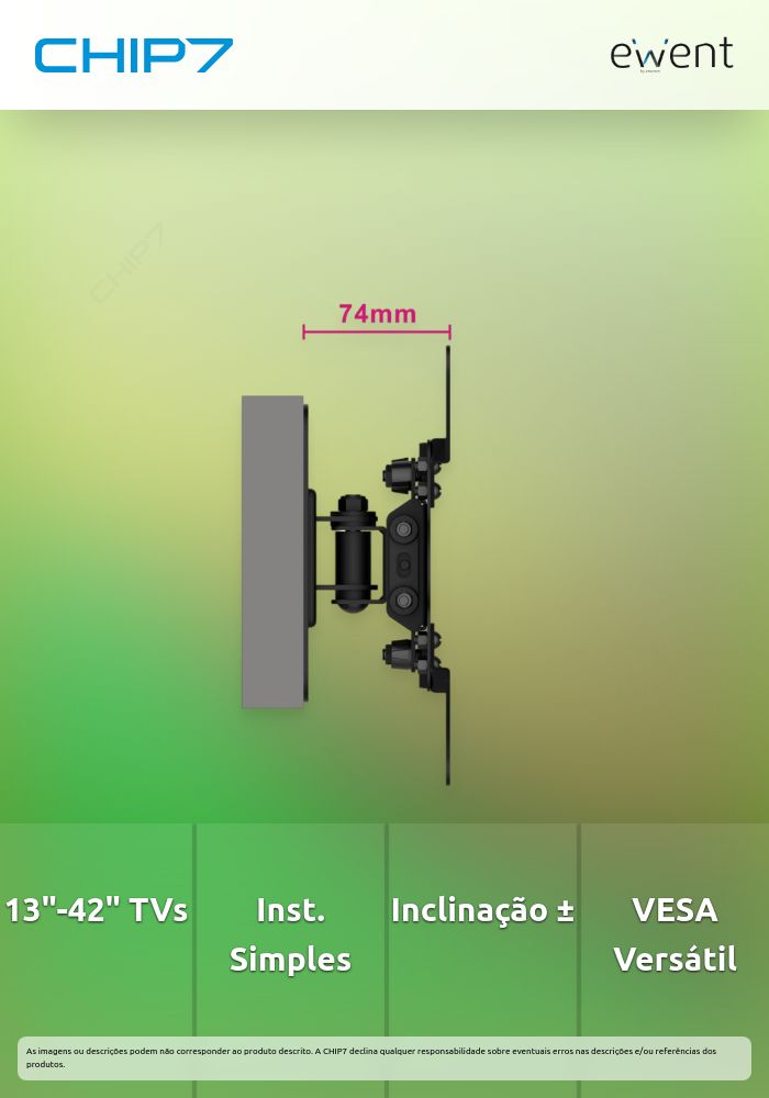 Suporte de Parede Ewent EW1520 Easy Turn TV Wall Mounting Bracket M 13 - 42