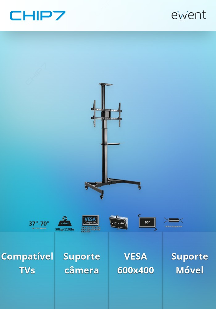 Suporte Móvel para TV, 37 - 70