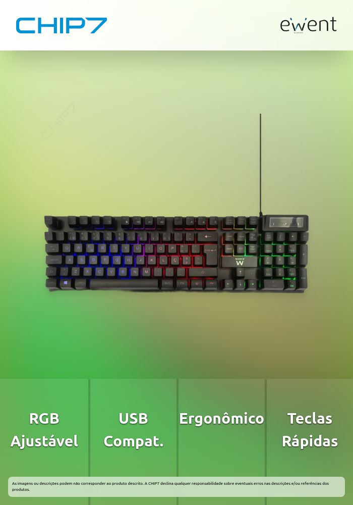 Teclado Gaming USB, iluminado » válido até nova comunicação