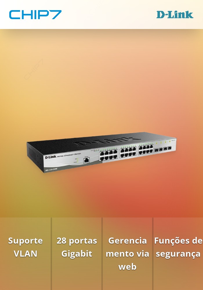 Switch D-Link Smart Plus DGS-1210-28/ME 28 Portas