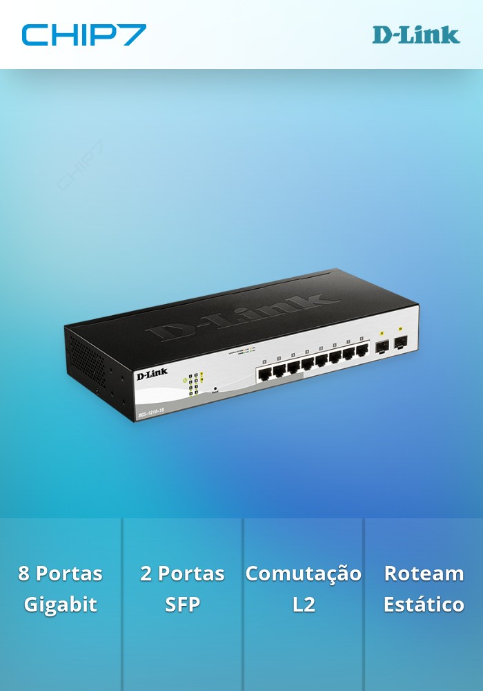 Switch D-Link DGS-1210-10 10 Portas 10/100/1000Mbps Gigabit Smart 2 Portas SFP