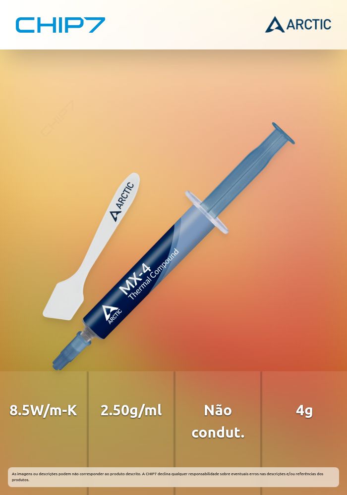 MASSA TERMICA ARCTIC MX-4 4G COM ESPATULA PARA APLICACAO