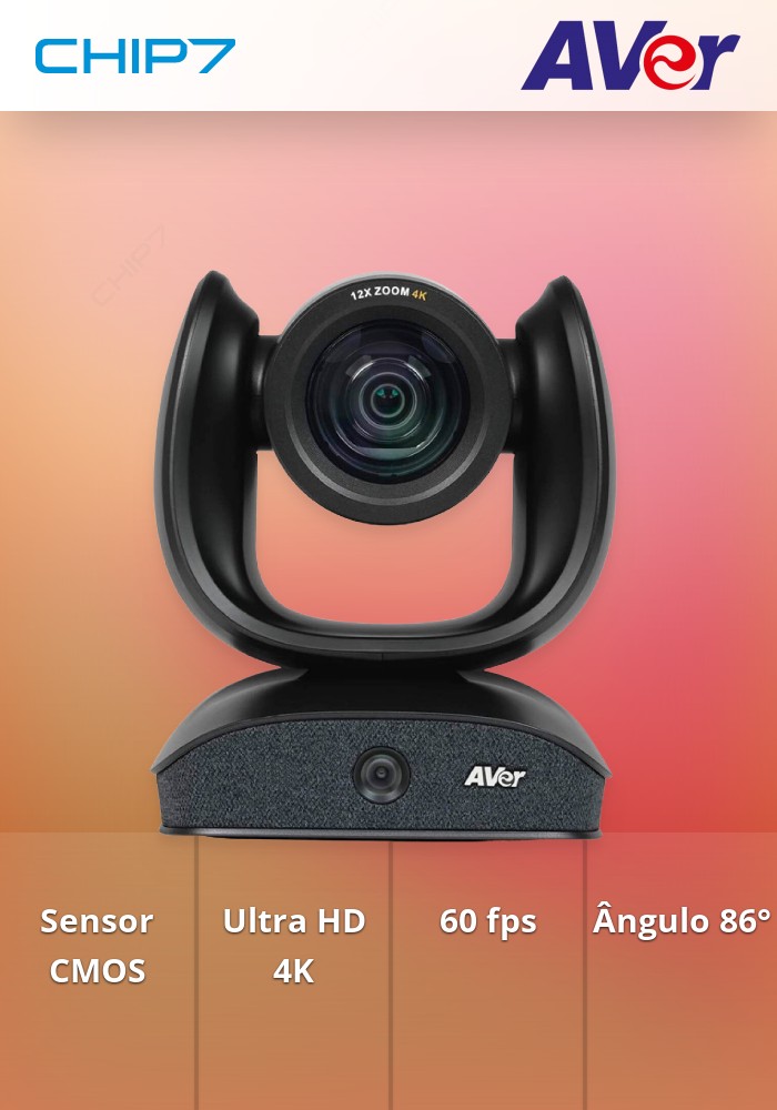 Câmara Dual AVER 4K Ultra HD 12x OPTICA USB + HDMI + IP - CAM570