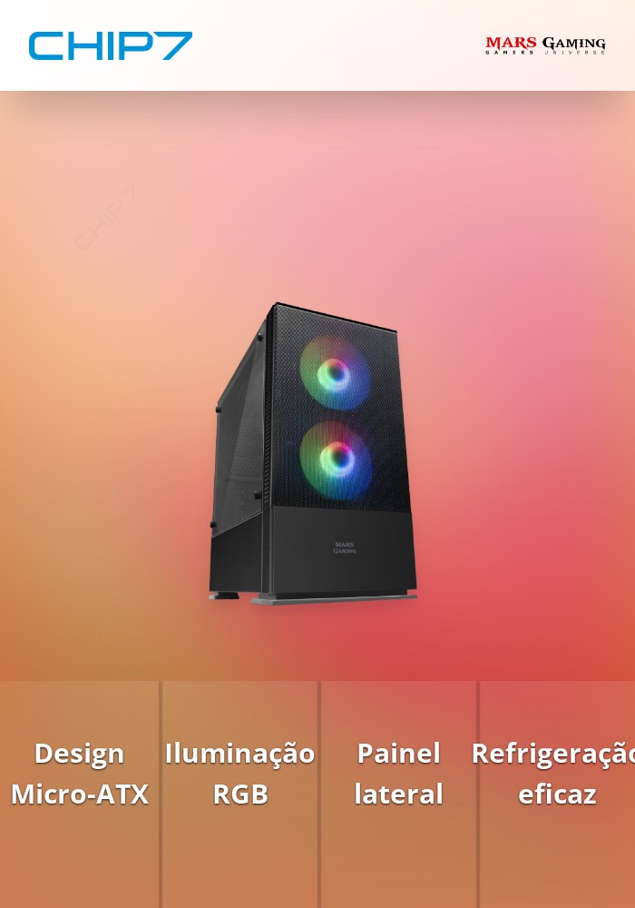 Caixa Micro-ATX Mars Gaming MCZ Compact Gaming RGB Preta