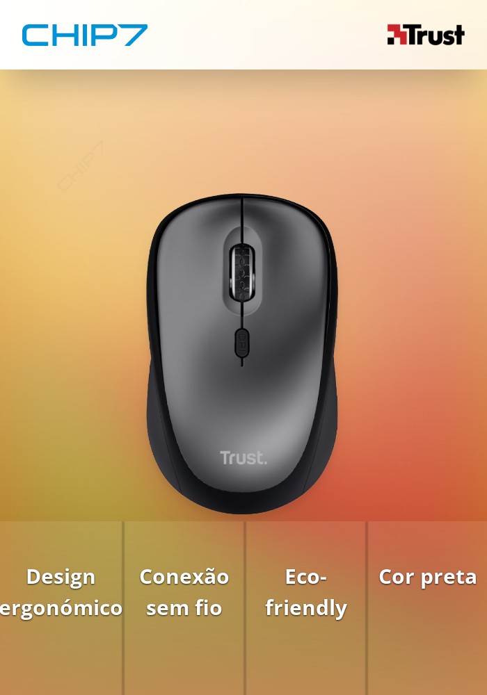 RATO TRUST WIRELESS ECO PRETO - 24549