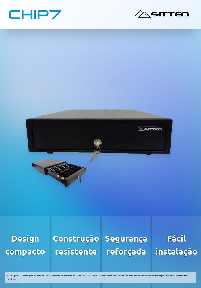 Mini Gaveta Sitten Horizontal Metálica HS-330E
