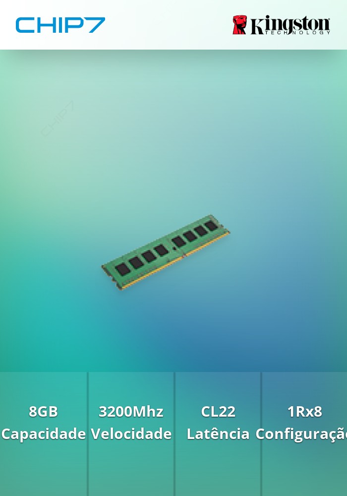 Dimm KINGSTON 8GB DDR4 3200Mhz CL22 1Rx8