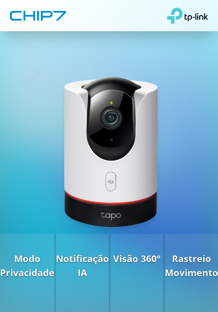 Câmara de Segurança TP-Link Tapo C225 Pan/Tilt AI 2K Security Wi-Fi