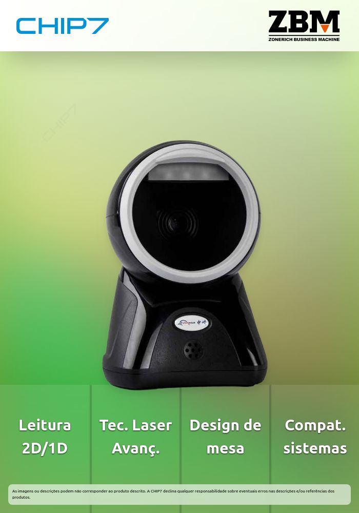 Leitor Código de Barras ZONERICH de Mesa Laser Omnidirecional 2D ZQ-S2D55