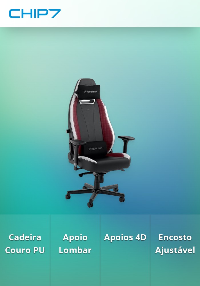Cadeira noblechairs LEGEND - Preta/Branca/Vermelha